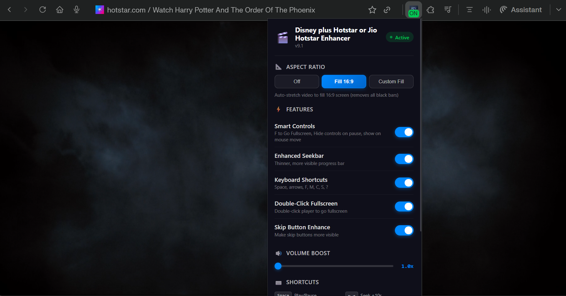 Extension Popup Interface